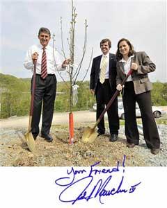 Students from Glenville State College planting trees